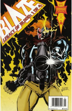 Blaze: Legacy of Blood 1 (Newsstand) published by Marvel with cover art by Ron Wagner and Bill Sienkiewicz