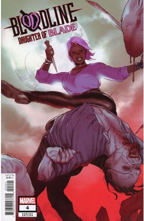 Bloodline: Daughter of Blade 4A published by Marvel with cover art by Joshua Swaby