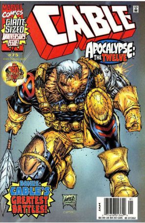 Cable 75 (Newsstand) published by Marvel with cover art by Rob Liefeld and Ian Churchill