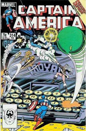 Captain America (1st Series) 314 published by Marvel with cover art by John Byrne