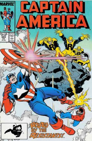 Captain America (1st Series) 343 published by Marvel with cover art by Ron Frenz