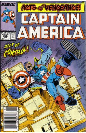 Captain America (1st Series) 366 (Newsstand) published by Marvel with cover art by Ron Lim