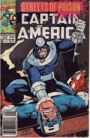 Captain America (1st Series) 374 (Newsstand) published by Marvel with cover art by Ron Lim