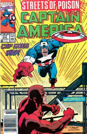 Captain America (1st Series) 375 (Newsstand) published by Marvel with cover art by Ron Lim