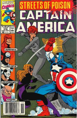 Captain America (1st Series) 376 (Newsstand) published by Marvel with cover art by Ron Lim