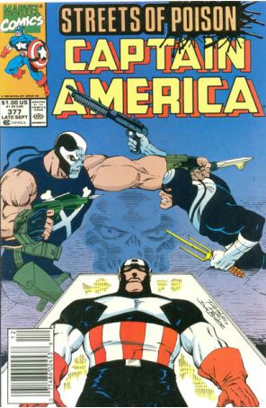 Captain America (1st Series) 377 (Newsstand) published by Marvel with cover art by Ron Lim