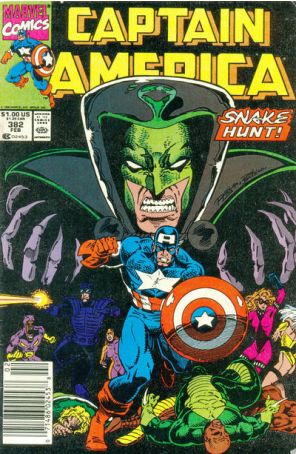 Captain America (1st Series) 382 (Newsstand) published by Marvel with cover art by Ron Lim