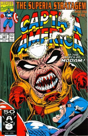 Captain America (1st Series) 387 published by Marvel with cover art by Ron Lim