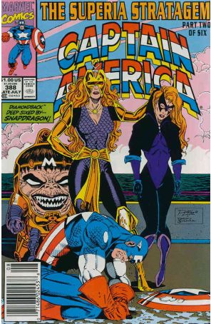 Captain America (1st Series) 388 (Newsstand) published by Marvel with cover art by Ron Lim