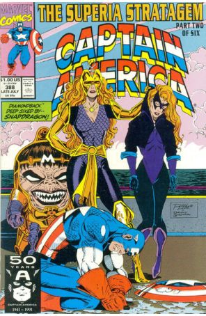 Captain America (1st Series) 388 published by Marvel with cover art by Ron Lim