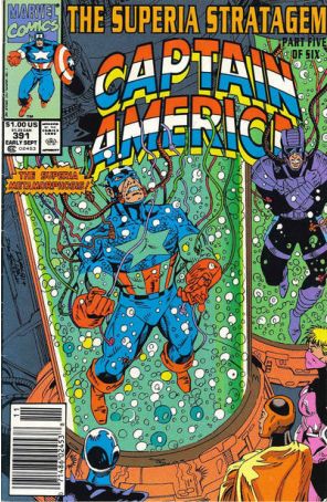 Captain America (1st Series) 391 (Newsstand) published by Marvel with cover art by Ron Lim