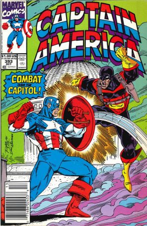 Captain America (1st Series) 393 (Newsstand) published by Marvel with cover art by Ron Lim