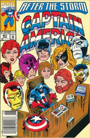 Captain America (1st Series) 401 (Newsstand) published by Marvel with cover art by Rik Levins