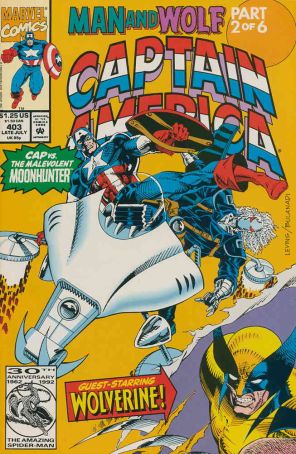 Captain America (1st Series) 403 published by Marvel with cover art by Rik Levins