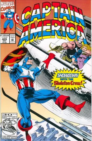 Captain America (1st Series) 409 published by Marvel with cover art by Rik Levins