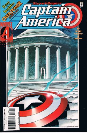 Captain America (1st Series) 444B (with card) published by Marvel with cover art by Ron Garney