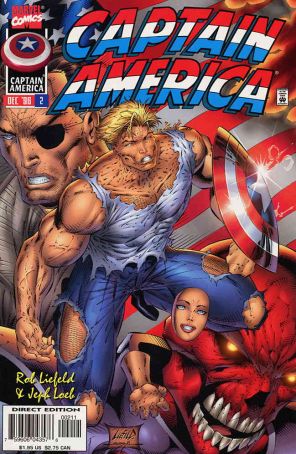 Captain America (2nd Series) 2 published by Marvel with cover art by Rob Liefeld
