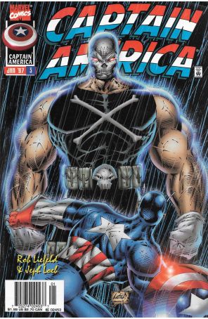 Captain America (2nd Series) 3 (Newsstand) published by Marvel with cover art by Rob Liefeld