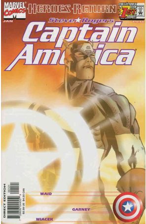 Captain America (3rd Series) 1A published by Marvel with cover art by Ron Garney