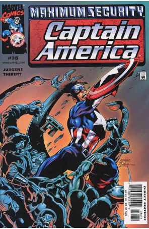 Captain America (3rd Series) 36 published by Marvel with cover art by Dan Jurgens
