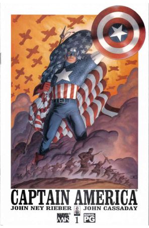 Captain America (4th Series) 1 published by Marvel with cover art by John Cassaday