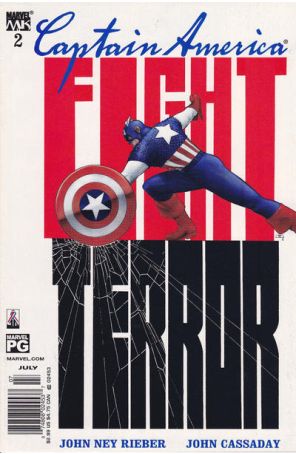 Captain America (4th Series) 2 (Newsstand) published by Marvel with cover art by John Cassaday