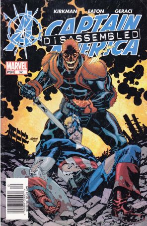 Captain America (4th Series) 32 (Newsstand) published by Marvel with cover art by Dave Johnson
