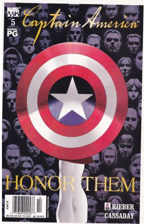 Captain America (4th Series) 5 (Newsstand) published by Marvel with cover art by John Cassaday
