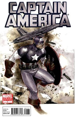 Captain America (6th Series) 1E published by Marvel with cover art by Olivier Coipel