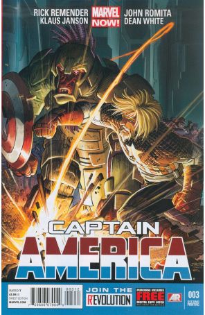 Captain America (7th Series) 3 (2nd) published by Marvel with cover art by John Romita Jr.