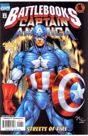 Captain America Battlebook 1 (with card) published by Marvel with cover art by Bill Tucci