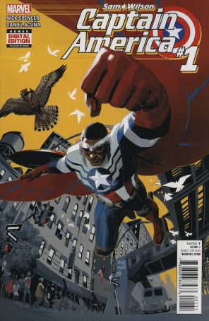 Captain America: Sam Wilson 1 published by Marvel with cover art by Daniel Acuña