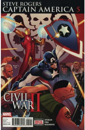 Captain America: Steve Rogers 5 published by Marvel with cover art by Paul Renaud