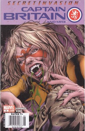 Captain Britain and MI:13 3 (Newsstand) published by Marvel with cover art by Bryan Hitch