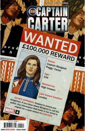 Captain Carter 4 published by Marvel with cover art by Jamie McKelvie