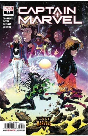 Captain Marvel (11th Series) 35 published by Marvel with cover art by R. B. Silva