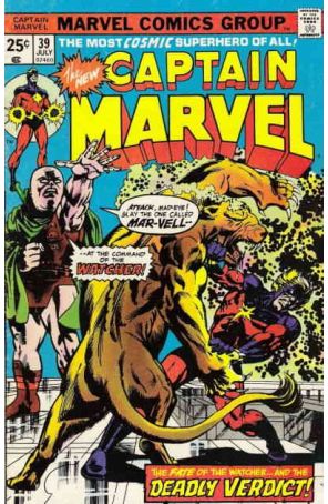Captain Marvel (1st Series) 39 published by Marvel with cover art by Al Milgrom