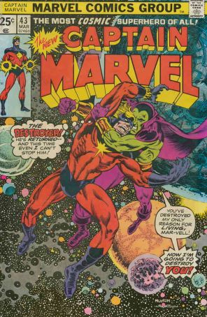 Captain Marvel (1st Series) 43 (with Marvel Value Stamp) published by Marvel with cover art by Al Milgrom and Bernie Wrightson