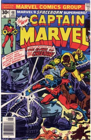 Captain Marvel (1st Series) 48 published by Marvel with cover art by Al Milgrom