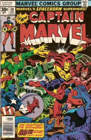 Captain Marvel (1st Series) 50 published by Marvel with cover art by Al Milgrom