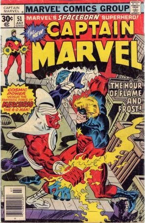 Captain Marvel (1st Series) 51 published by Marvel with cover art by Al Milgrom