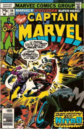 Captain Marvel (1st Series) 54 published by Marvel with cover art by Keith Pollard