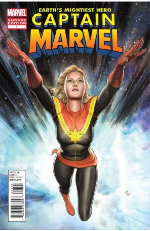 Captain Marvel (8th Series) 1A published by Marvel with cover art by Adi Granov