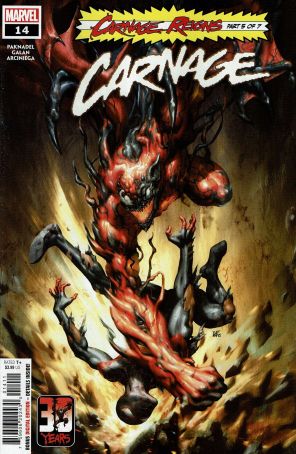 Carnage (Marvel, 3rd Series) 14 published by Marvel with cover art by Kendrick Lim