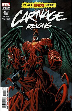 Carnage Reigns Omega 1 published by Marvel with cover art by C.B. Cebulski