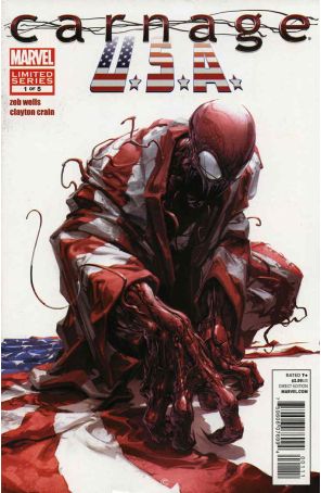 Carnage, U.S.A. 1 published by Marvel with cover art by Clayton Crain
