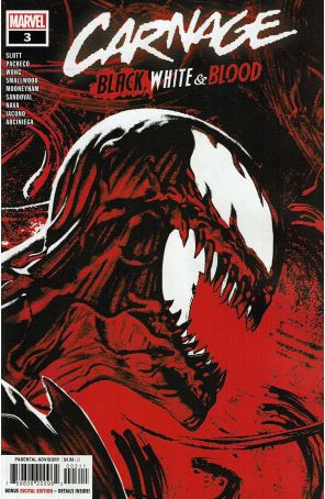 Carnage: Black, White And Blood 3 published by Marvel with cover art by Greg Smallwood