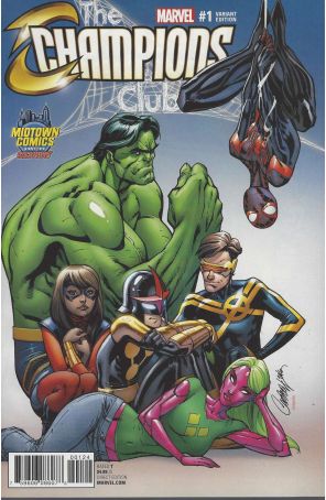 Champions (Vol. 2) 1U published by Marvel with cover art by J. Scott Campbell