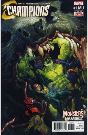 Champions (Vol. 2) 1.1 published by Marvel with cover art by Simone Bianchi