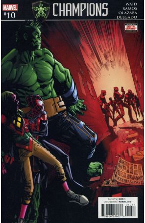 Champions (Vol. 2) 10 published by Marvel with cover art by Humberto Ramos